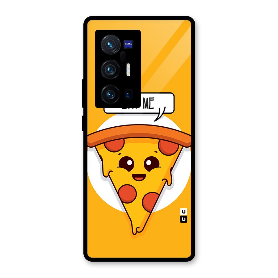 Eat Me Cute Pizza Slice Glass Back Case for Vivo X70 Pro Plus