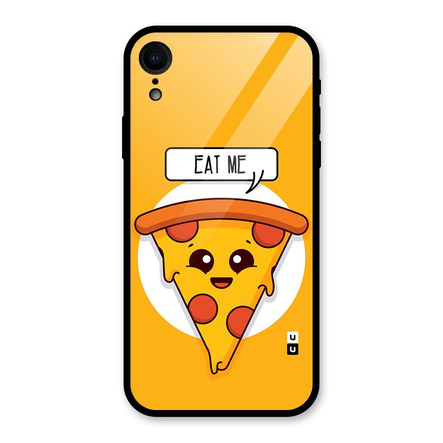Eat Me Cute Pizza Slice Glass Back Case for iPhone XR