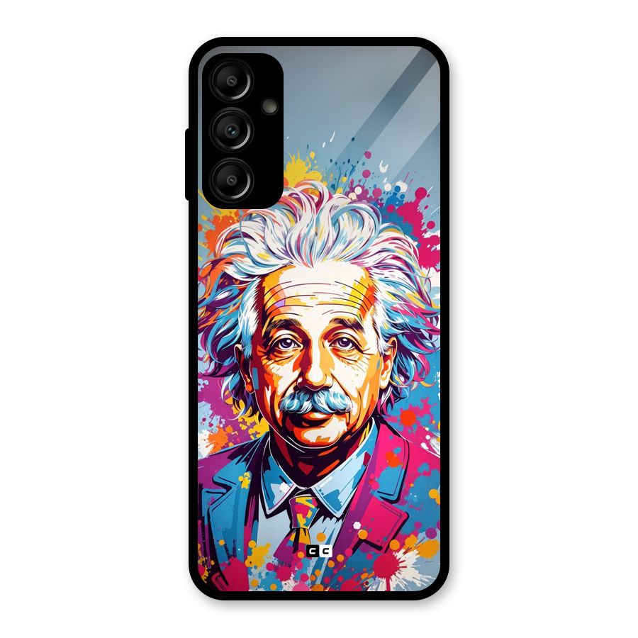 Einstein illustration Glass Back Case for Galaxy A14 5G