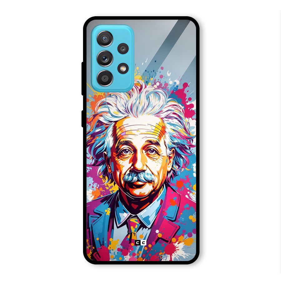 Einstein illustration Glass Back Case for Galaxy A52s 5G