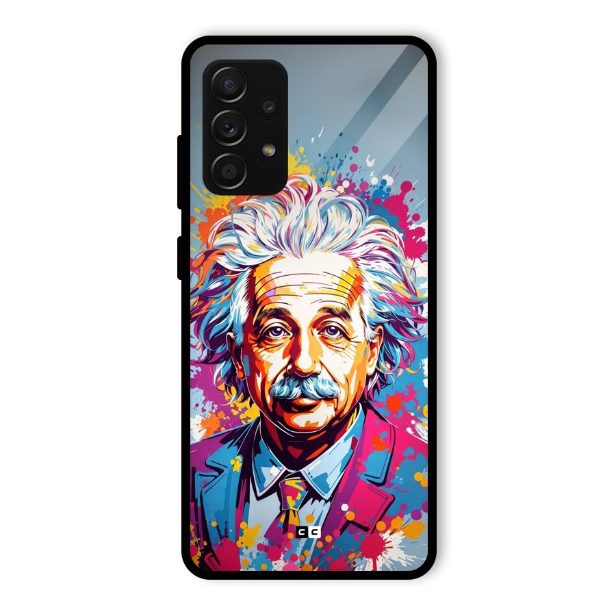 Einstein illustration Glass Back Case for Galaxy A53 5G