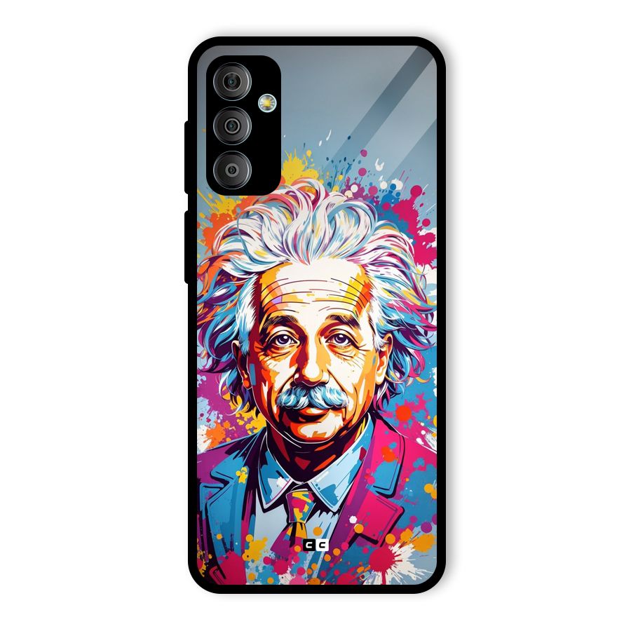 Einstein illustration Glass Back Case for Galaxy F23