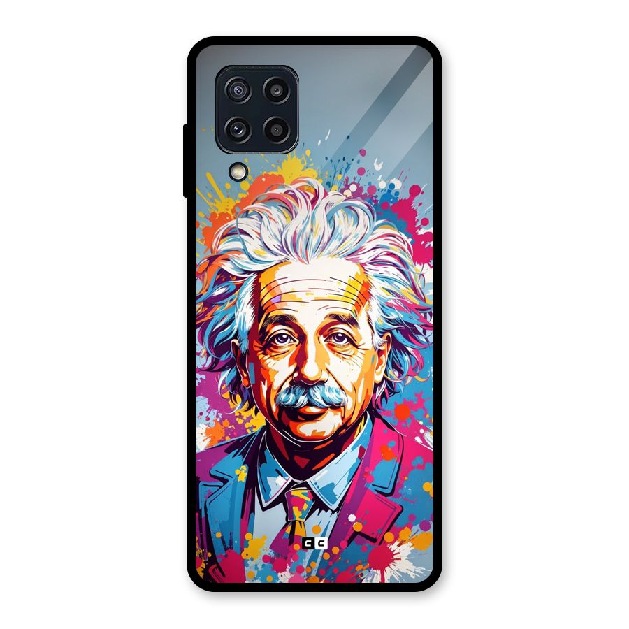 Einstein illustration Glass Back Case for Galaxy M32