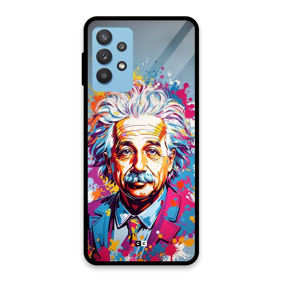 Einstein illustration Glass Back Case for Galaxy M32 5G