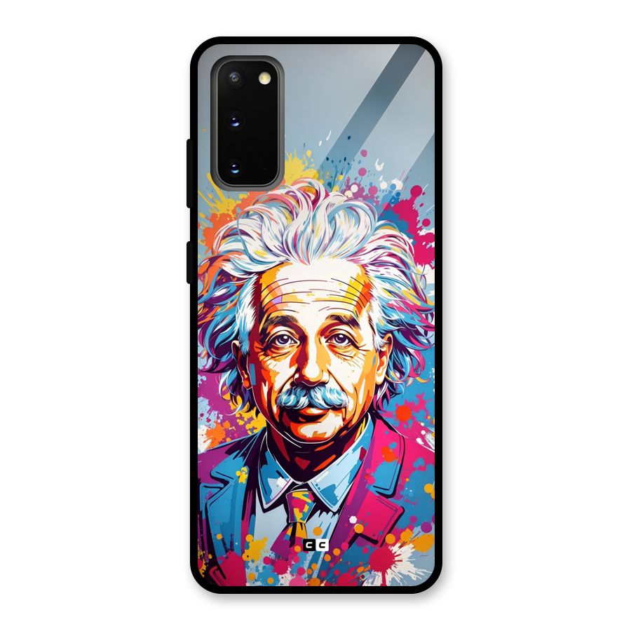 Einstein illustration Glass Back Case for Galaxy S20