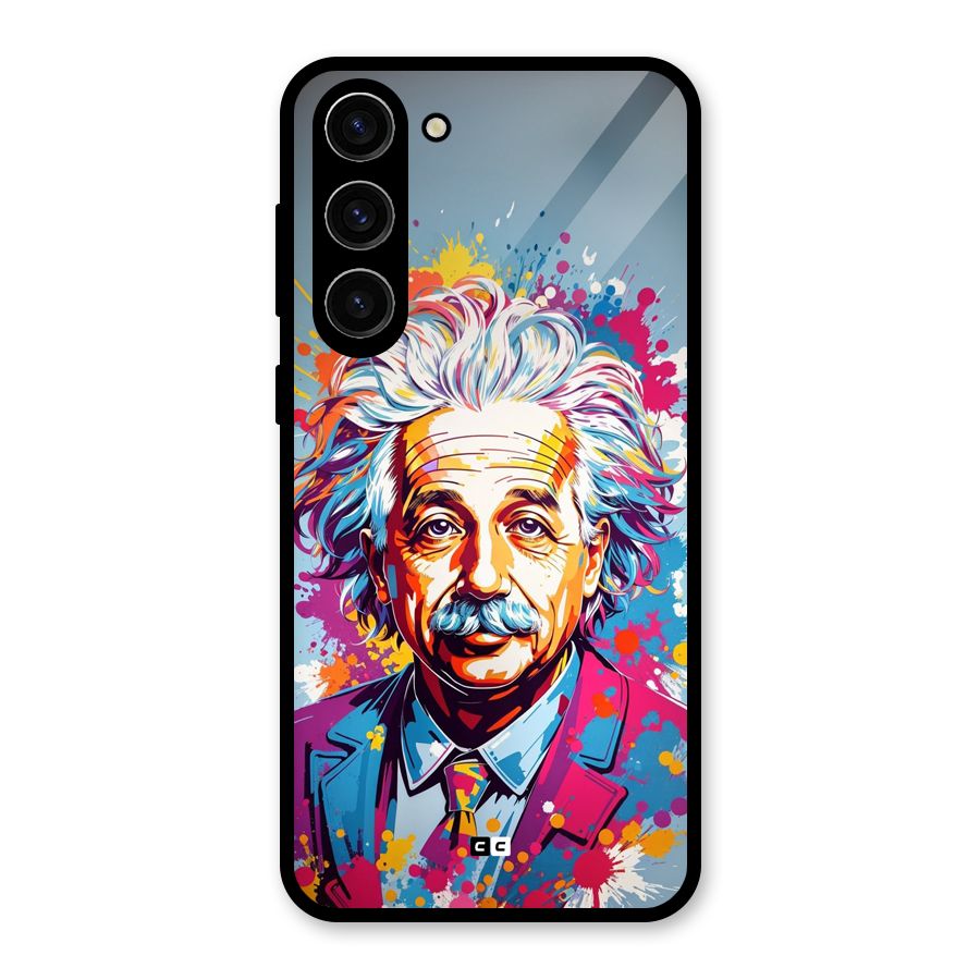 Einstein illustration Glass Back Case for Galaxy S23 Plus
