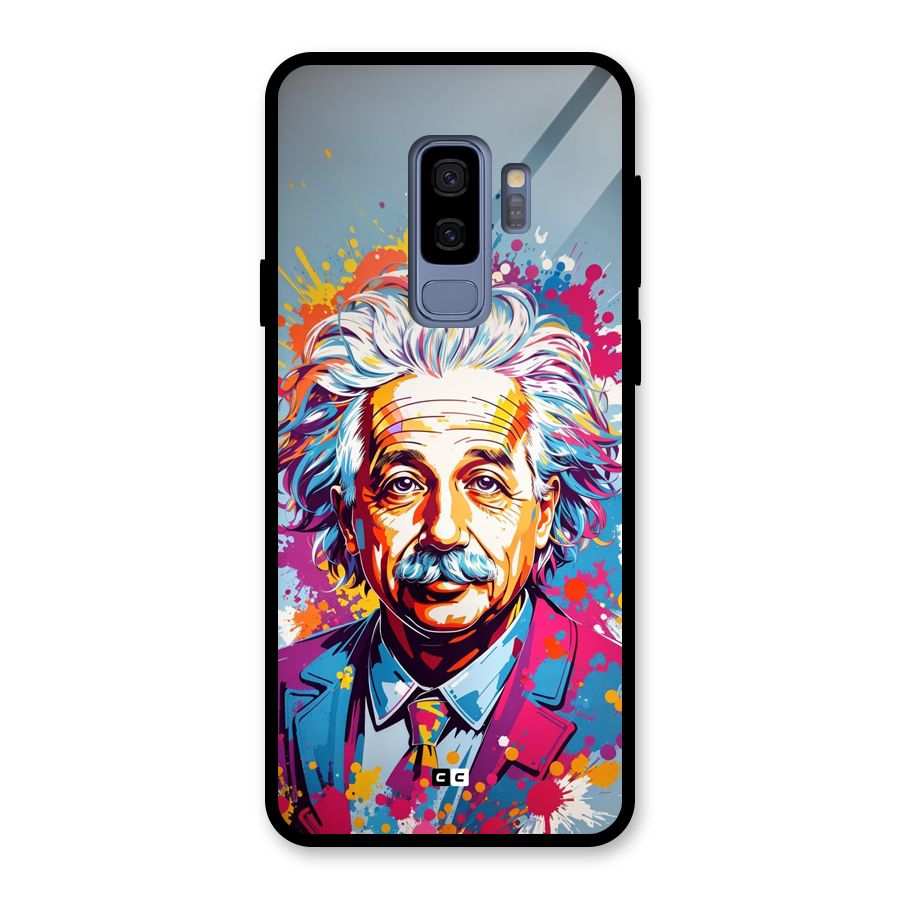 Einstein illustration Glass Back Case for Galaxy S9 Plus