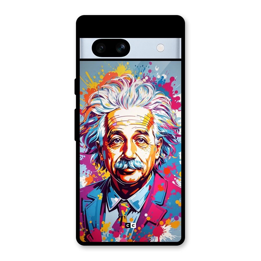 Einstein illustration Glass Back Case for Google Pixel 7a