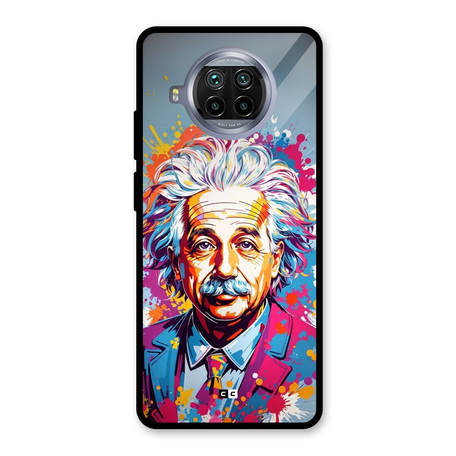 Einstein illustration Glass Back Case for Mi 10i