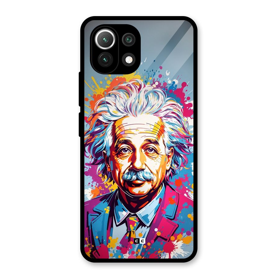 Einstein illustration Glass Back Case for Mi 11 Lite