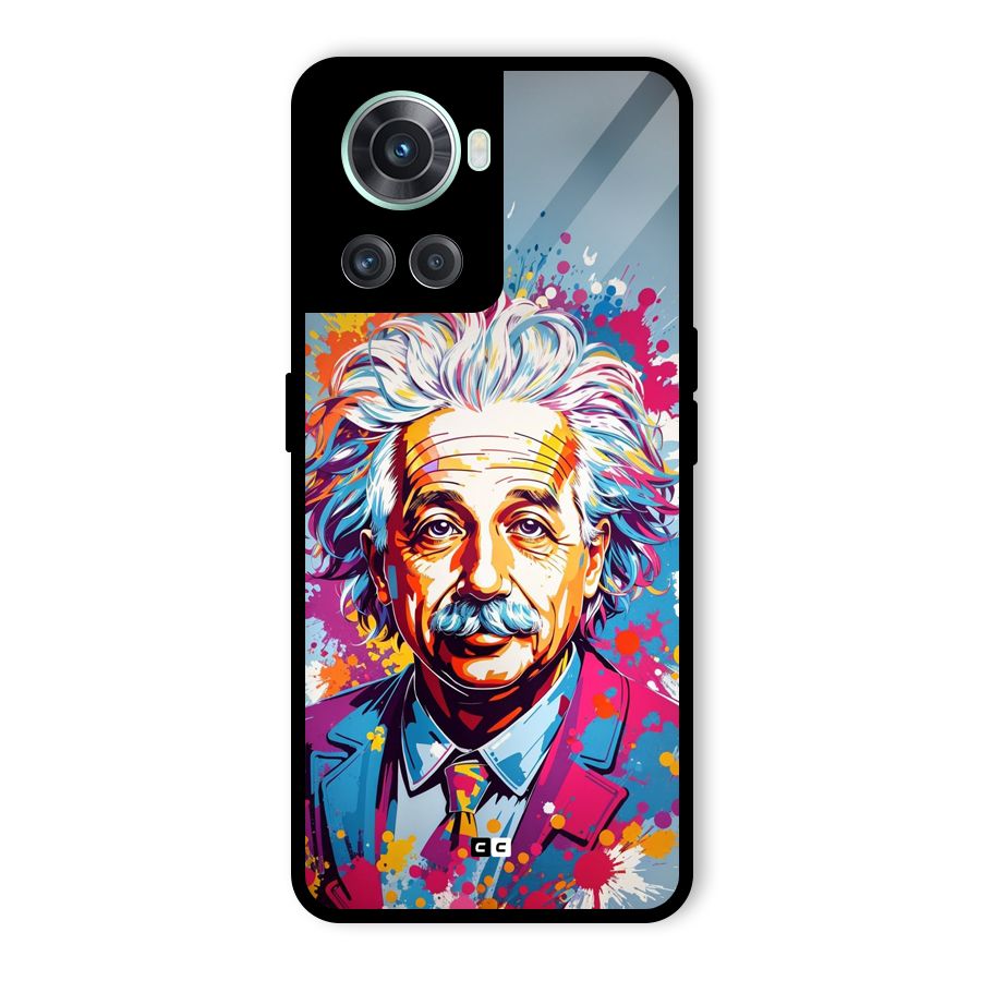 Einstein illustration Glass Back Case for OnePlus 10R