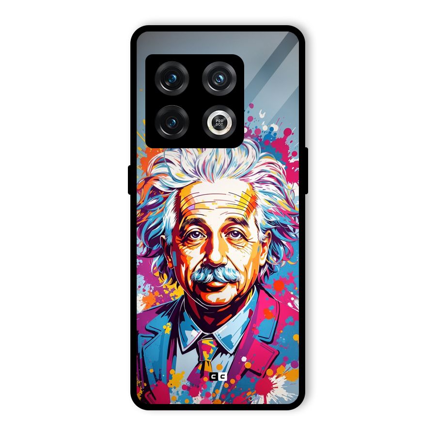 Einstein illustration Glass Back Case for OnePlus 10 Pro 5G
