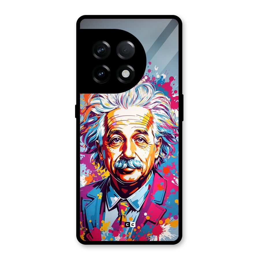 Einstein illustration Glass Back Case for OnePlus 11R