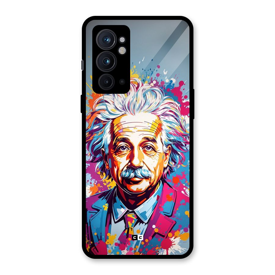 Einstein illustration Glass Back Case for OnePlus 9RT 5G