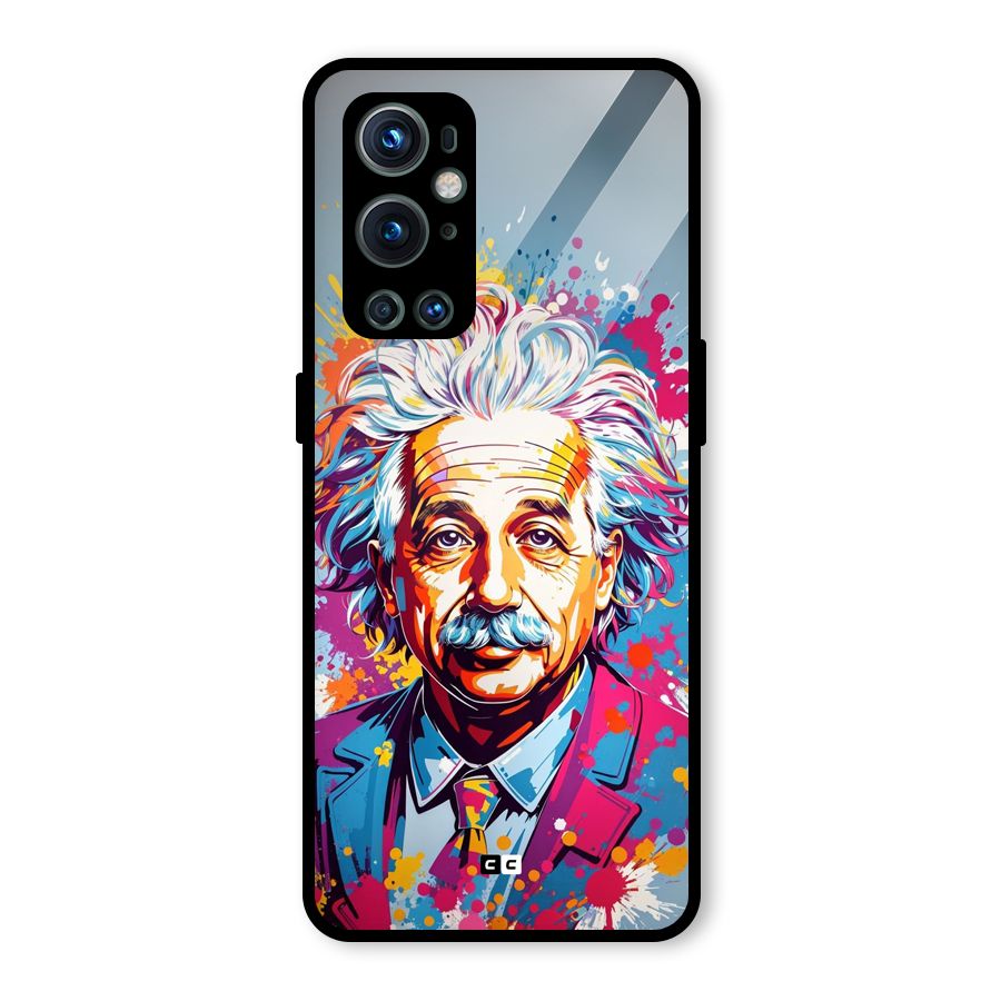 Einstein illustration Glass Back Case for OnePlus 9 Pro