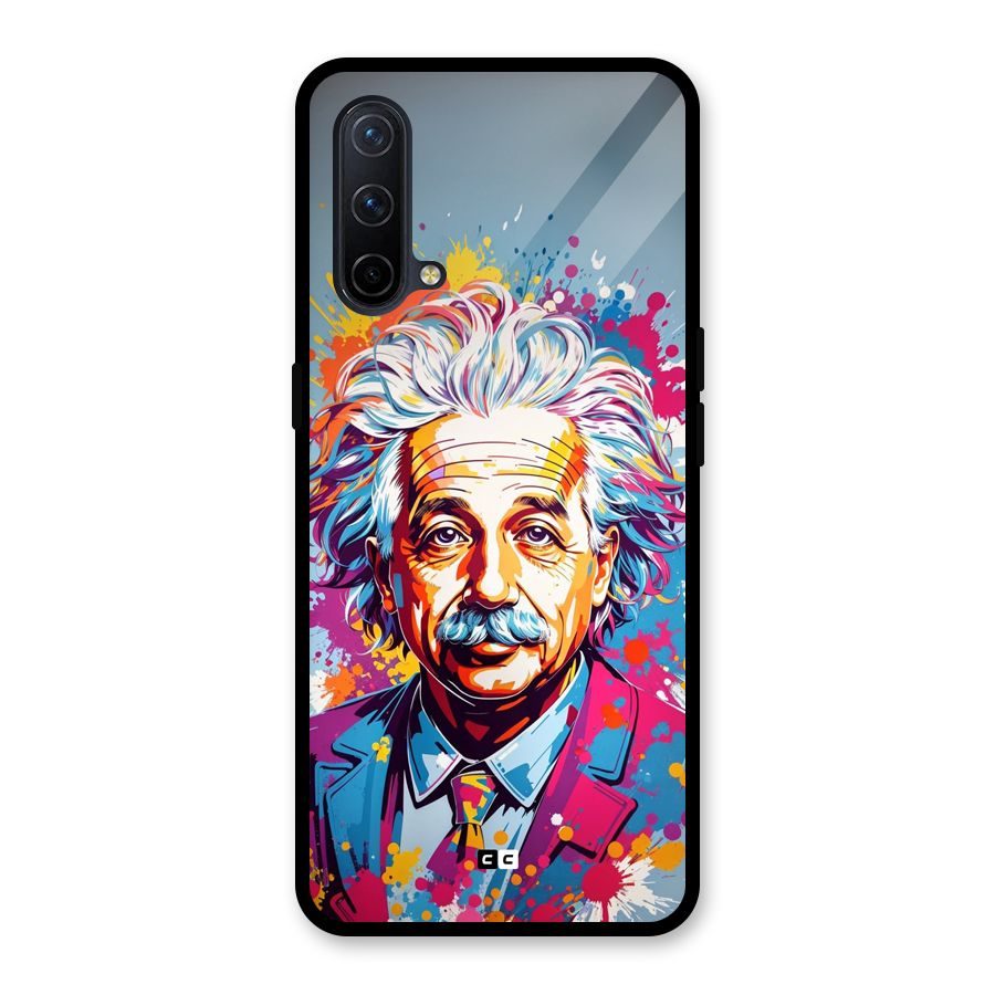 Einstein illustration Glass Back Case for OnePlus Nord CE 5G