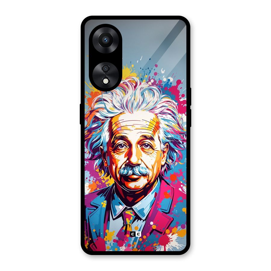Einstein illustration Glass Back Case for Oppo A78