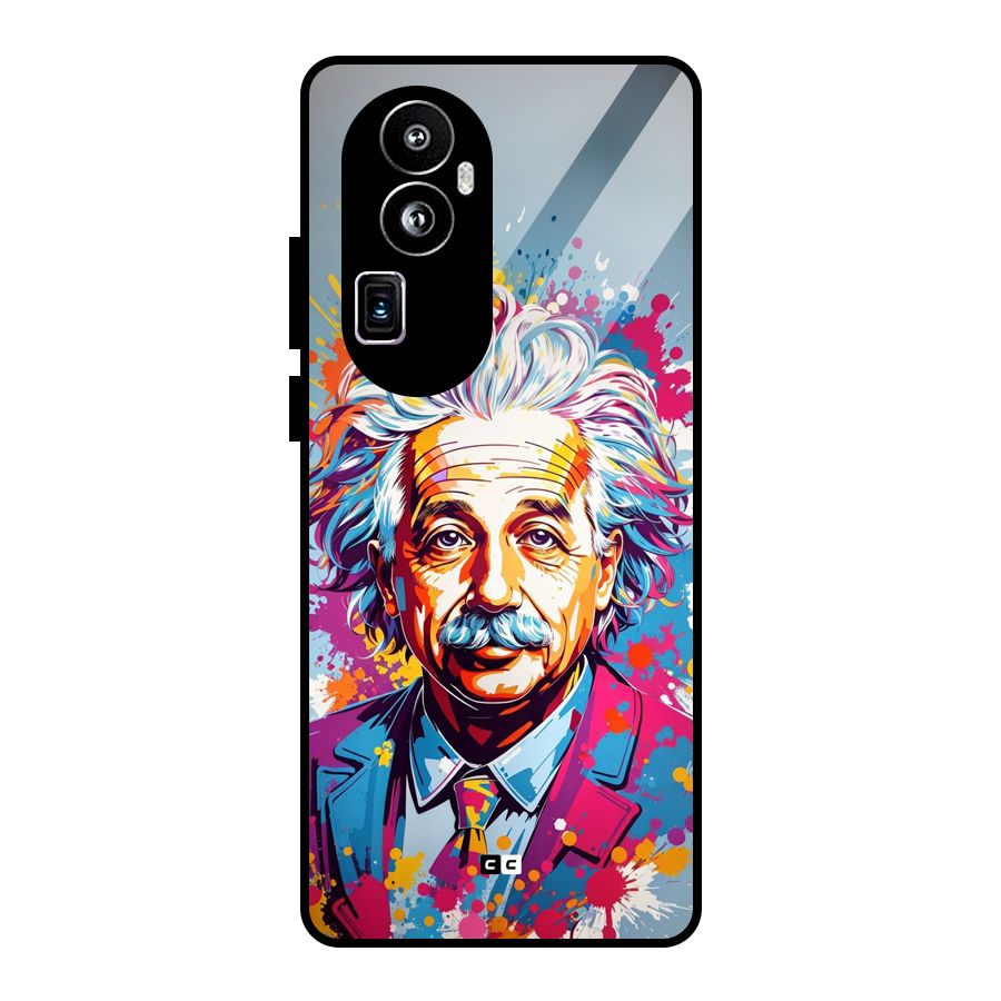 Einstein illustration Glass Back Case for Oppo Reno10 Pro Plus