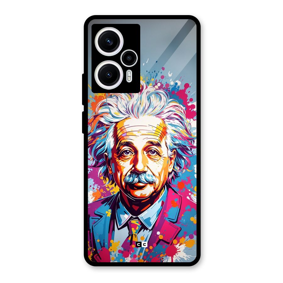 Einstein illustration Glass Back Case for Poco F5