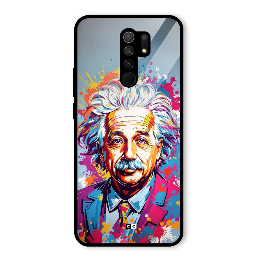 Einstein illustration Glass Back Case for Poco M2
