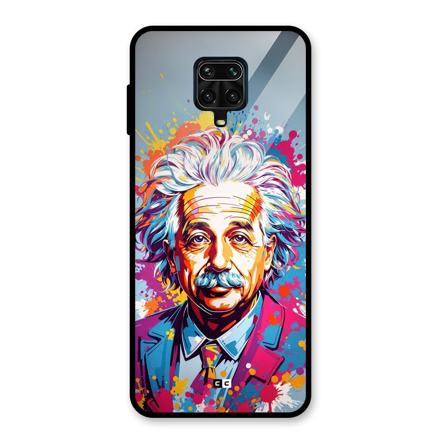 Einstein illustration Glass Back Case for Poco M2 Pro
