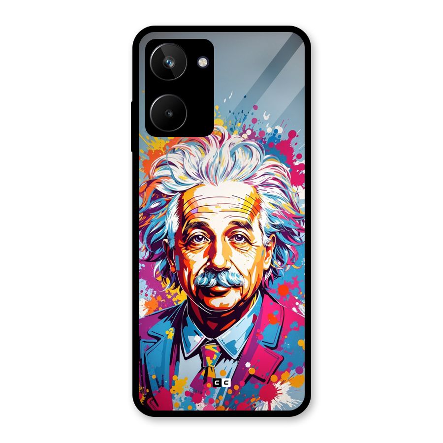 Einstein illustration Glass Back Case for Realme 10