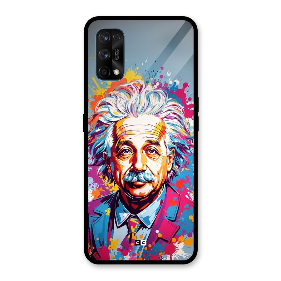 Einstein illustration Glass Back Case for Realme 7 Pro