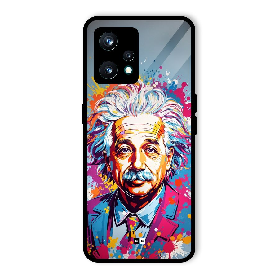 Einstein illustration Glass Back Case for Realme 9 Pro Plus 5G