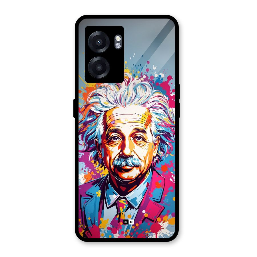 Einstein illustration Glass Back Case for Realme Narzo 50 5G
