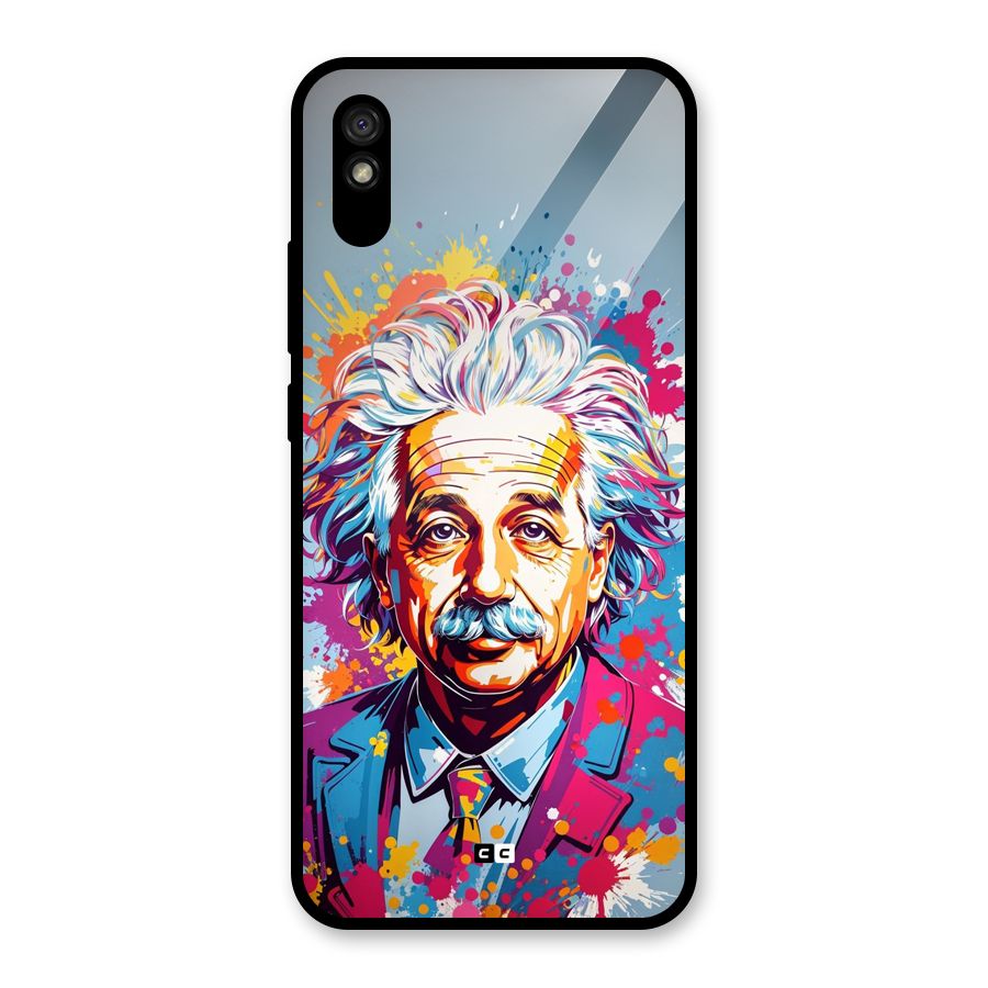 Einstein illustration Glass Back Case for Redmi 9i