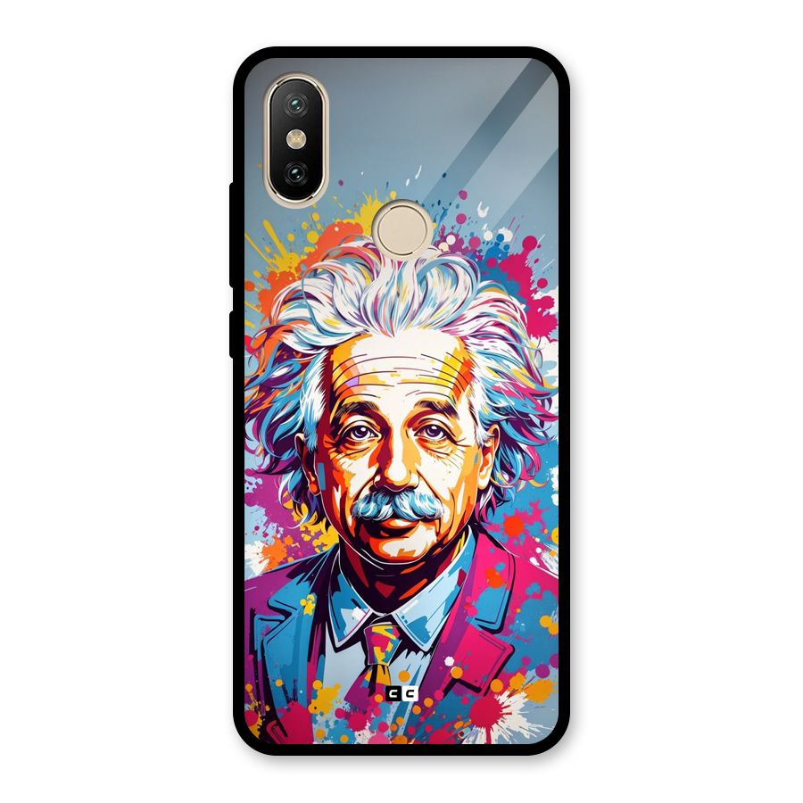 Einstein illustration Glass Back Case for Redmi A2