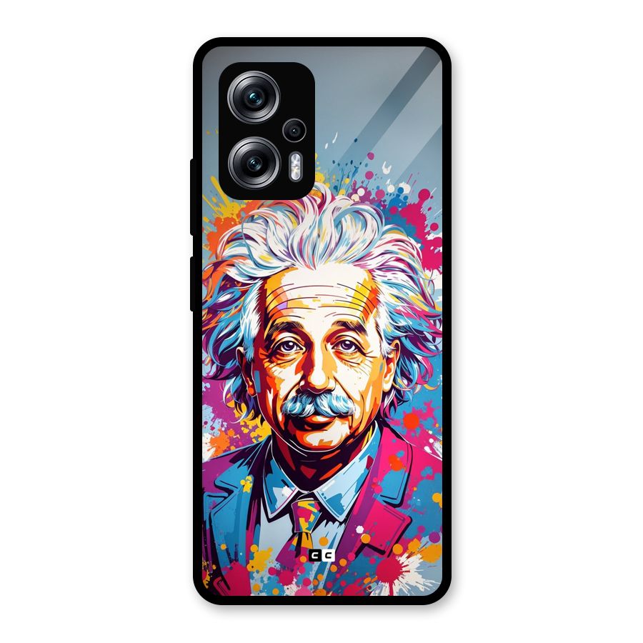 Einstein illustration Glass Back Case for Redmi K50i