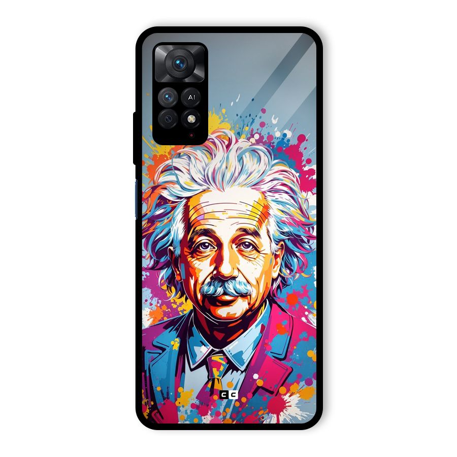 Einstein illustration Glass Back Case for Redmi Note 11 Pro Plus 5G