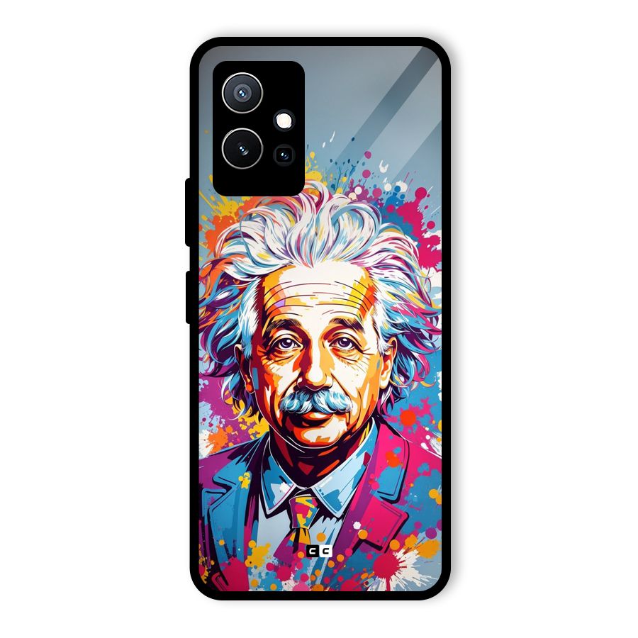 Einstein illustration Glass Back Case for Vivo T1 5G