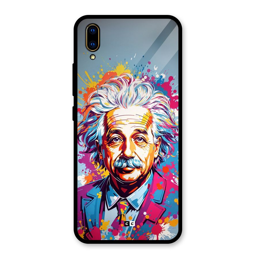 Einstein illustration Glass Back Case for Vivo V11 Pro