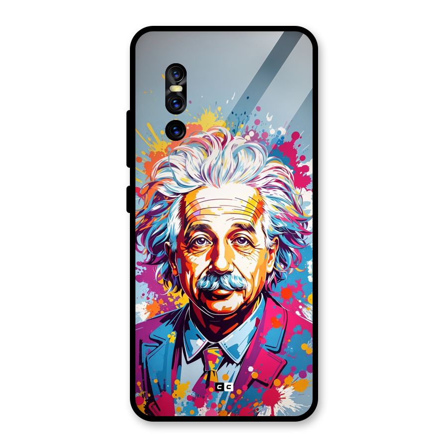 Einstein illustration Glass Back Case for Vivo V15 Pro