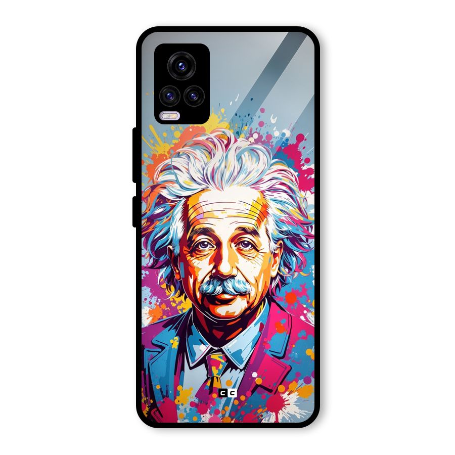 Einstein illustration Glass Back Case for Vivo V20 2021