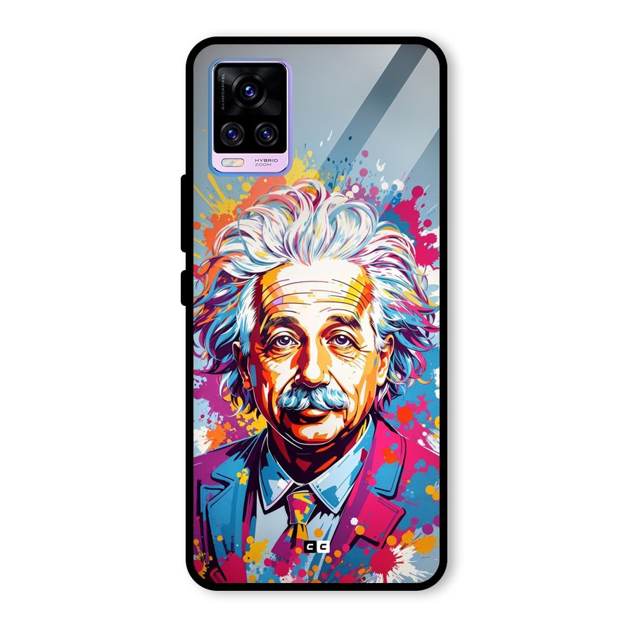 Einstein illustration Glass Back Case for Vivo V20 Pro