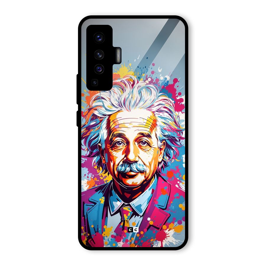 Einstein illustration Glass Back Case for Vivo X50