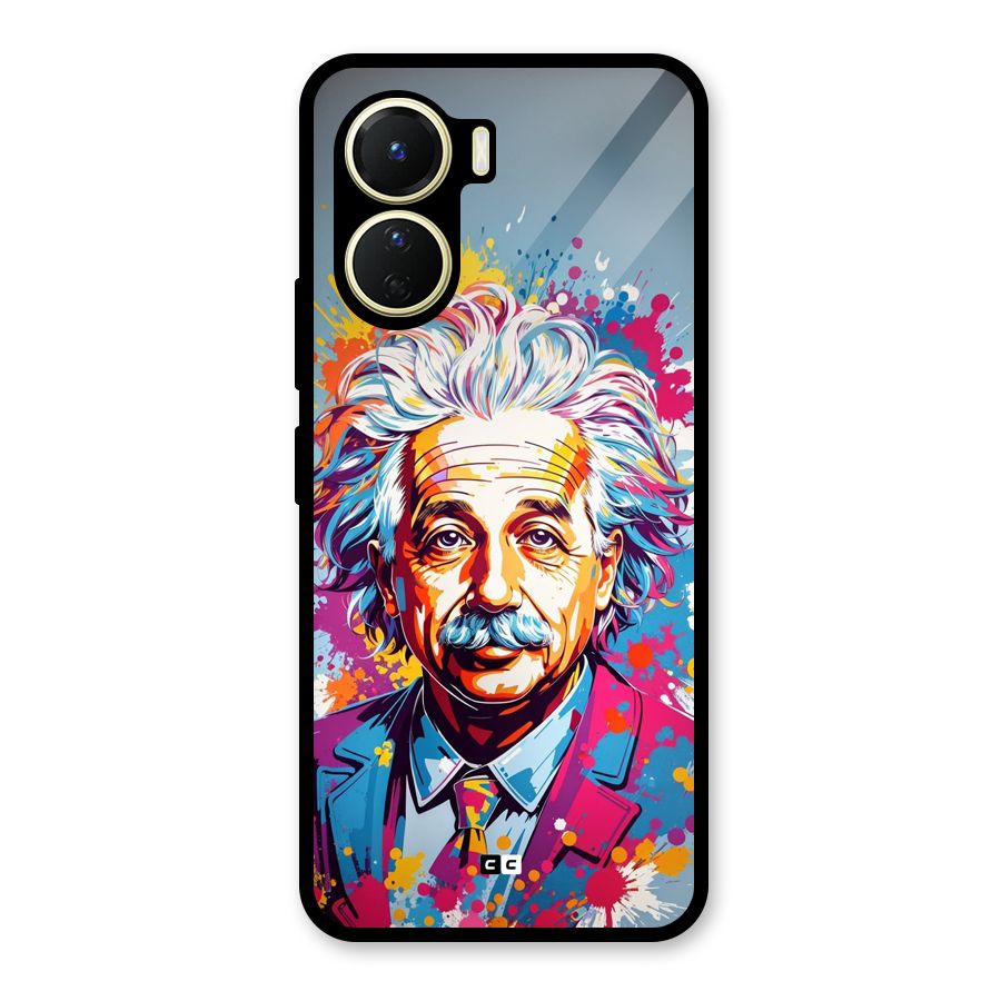Einstein illustration Glass Back Case for Vivo Y16