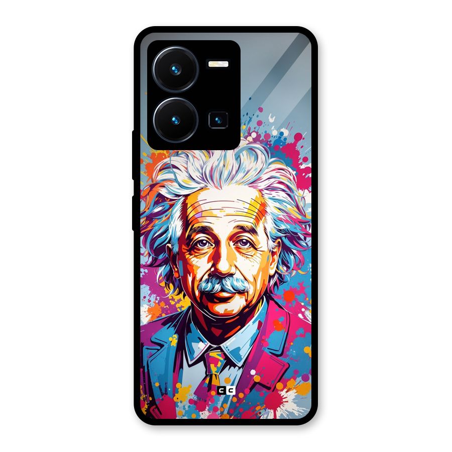 Einstein illustration Glass Back Case for Vivo Y35