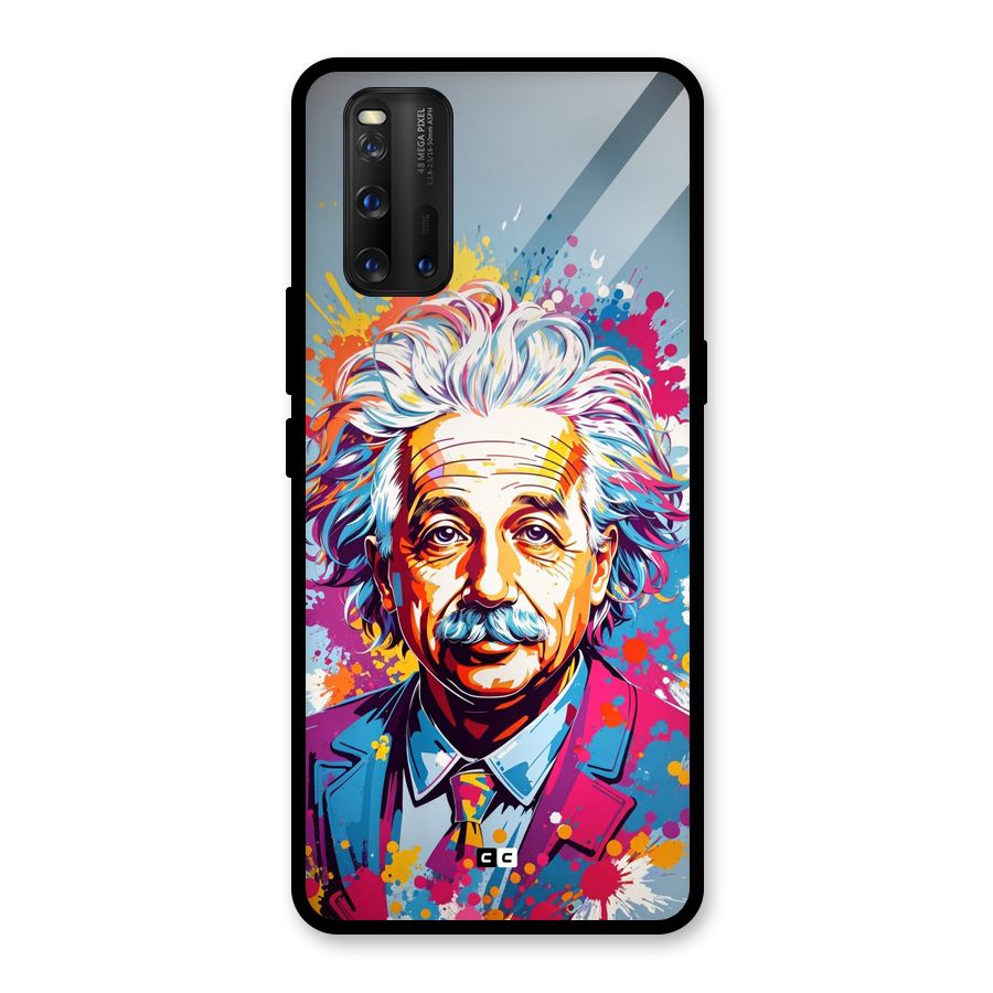 Einstein illustration Glass Back Case for Vivo iQOO 3