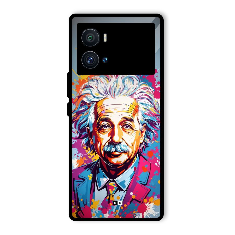 Einstein illustration Glass Back Case for Vivo iQOO 9 Pro