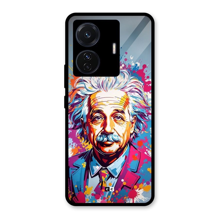 Einstein illustration Glass Back Case for Vivo iQOO Z6 Pro