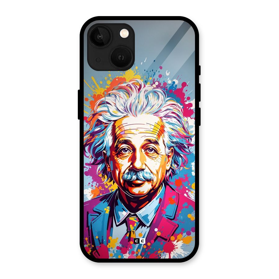Einstein illustration Glass Back Case for iPhone 13