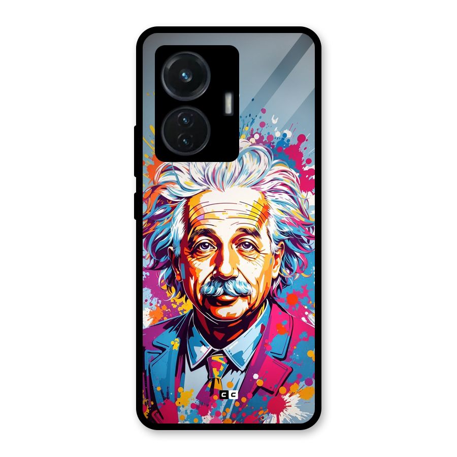 Einstein illustration Glass Back Case for iQOO Z6 44W