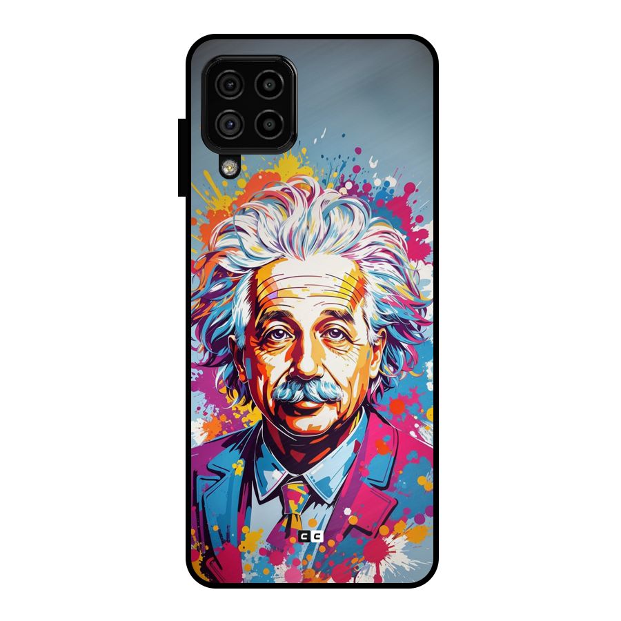 Einstein illustration Metal Back Case for Galaxy A22 4G