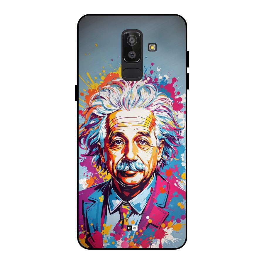 Einstein illustration Metal Back Case for Galaxy J8