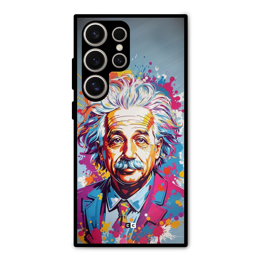 Einstein illustration Metal Back Case for Galaxy S24 Ultra