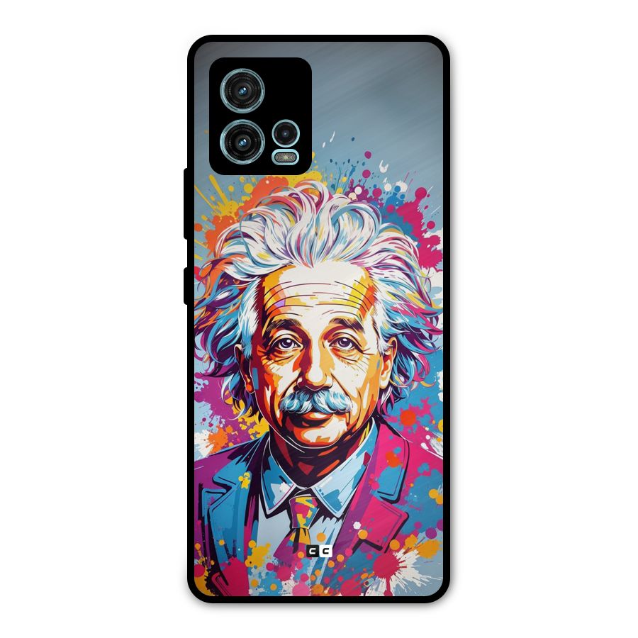 Einstein illustration Metal Back Case for Moto G72
